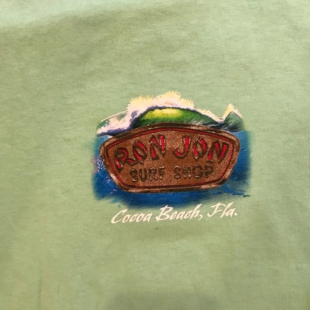 RON JON SURF SHOP SOUVENIR COCOA BEACH FLORIDA MINT GREEN SMALL PREOWNED - Picture 3 of 5